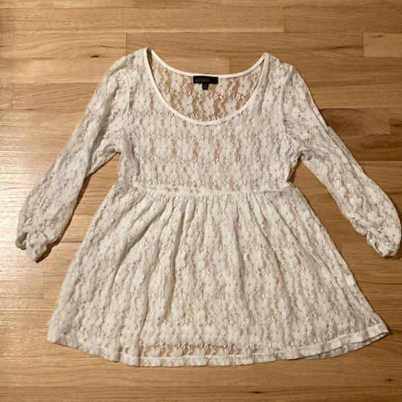 Sheer Floral Babydoll Style Top - Picture 1 of 3